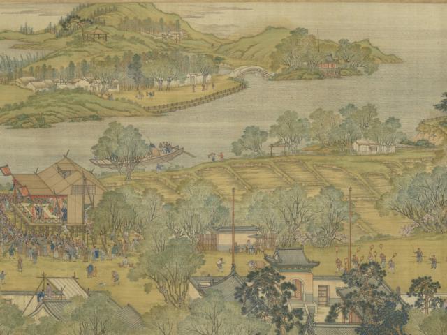 The "Qing Court Version" of "Along the River During the Qingming Festival" Panel 11