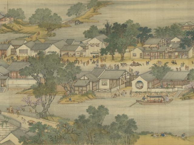 The "Qing Court Version" of "Along the River During the Qingming Festival" Panel 4