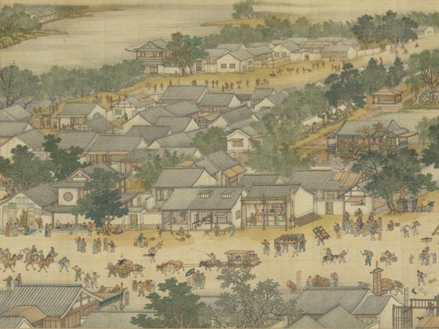 The "Qing Court Version" of "Along the River During the Qingming Festival" Panel 5