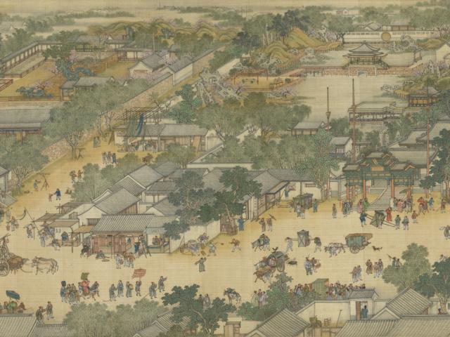 The "Qing Court Version" of "Along the River During the Qingming Festival" Panel 6