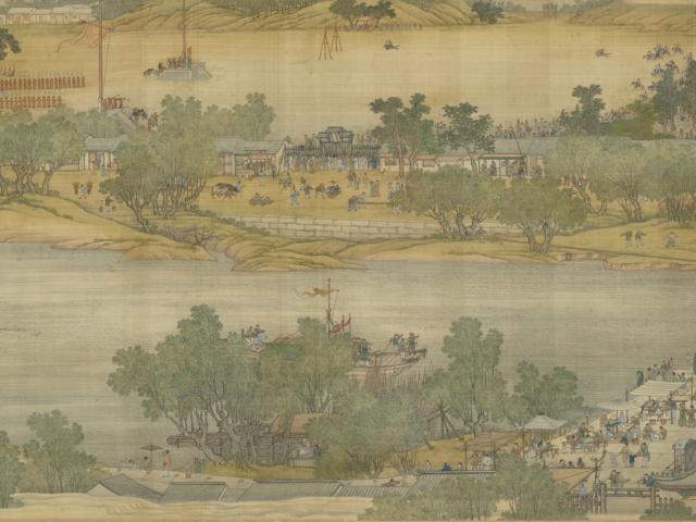 The "Qing Court Version" of "Along the River During the Qingming Festival" Panel 8